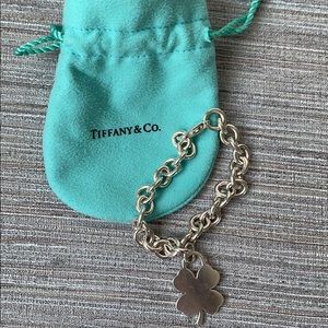 Tiffany charm bracelet with clover charm